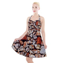 Stone Wall Wall Texture Drywall Stones Rocks Halter Party Swing Dress  by artworkshop