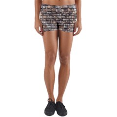 Wall Stone Wall Brick Wall Stoneworks Masonry Yoga Shorts by artworkshop