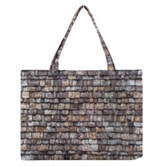 Wall Stone Wall Brick Wall Stoneworks Masonry Zipper Medium Tote Bag by artworkshop