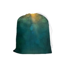 Background Green Drawstring Pouch (large) by nate14shop