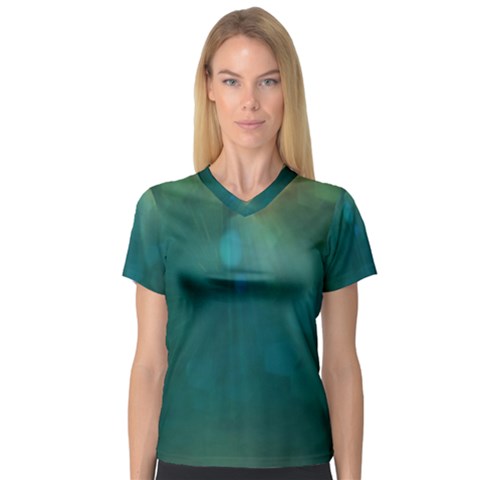 Background Green V-neck Sport Mesh Tee by nate14shop