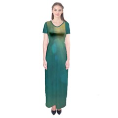 Background Green Short Sleeve Maxi Dress by nate14shop