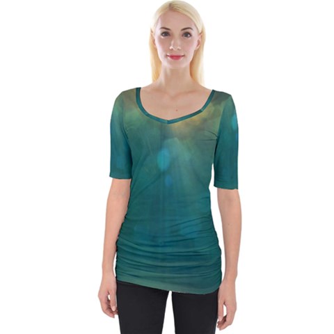 Background Green Wide Neckline Tee by nate14shop