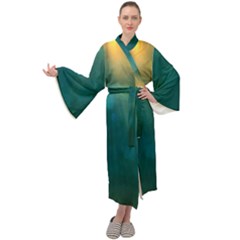 Background Green Maxi Velour Kimono by nate14shop