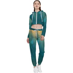 Background Green Cropped Zip Up Lounge Set by nate14shop