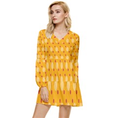 Circles-color-shape-surface-preview Tiered Long Sleeve Mini Dress by nate14shop