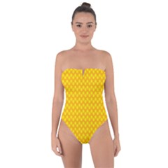 Polkadot Gold Tie Back One Piece Swimsuit by nate14shop