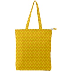 Polkadot Gold Double Zip Up Tote Bag by nate14shop