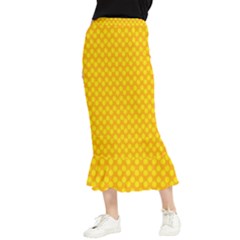 Polkadot Gold Maxi Fishtail Chiffon Skirt