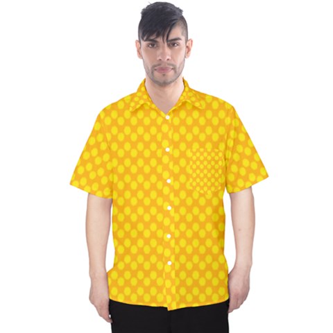 Polkadot Gold Men s Hawaii Shirt by nate14shop