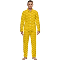 Polkadot Gold Men s Long Sleeve Velvet Pocket Pajamas Set by nate14shop