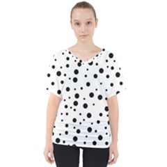 Motif-polkadot-001 V-neck Dolman Drape Top by nate14shop