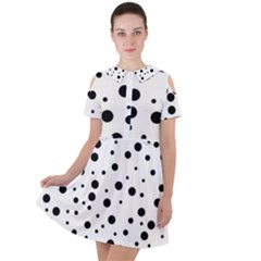 Motif-polkadot-001 Short Sleeve Shoulder Cut Out Dress  by nate14shop