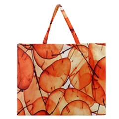 Orange Zipper Large Tote Bag by nate14shop
