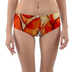 Orange Reversible Mid-waist Bikini Bottoms by nate14shop