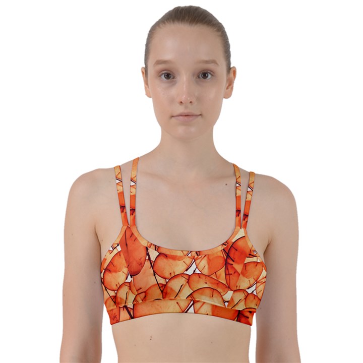 Orange Line Them Up Sports Bra