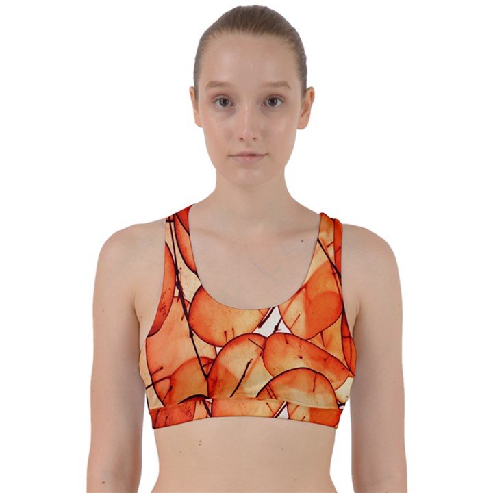 Orange Back Weave Sports Bra