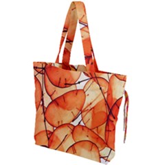 Orange Drawstring Tote Bag by nate14shop