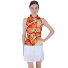 Orange Women s Sleeveless Polo Tee by nate14shop