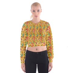 Pattern Cropped Sweatshirt by nate14shop