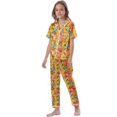Pattern Kids  Satin Short Sleeve Pajamas Set by nate14shop