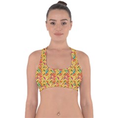 Pattern Cross Back Hipster Bikini Top  by nate14shop