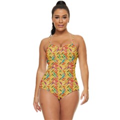 Pattern Retro Full Coverage Swimsuit by nate14shop