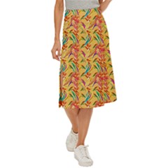 Pattern Midi Panel Skirt