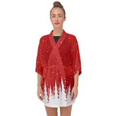 Merry Cristmas,royalty Half Sleeve Chiffon Kimono by nate14shop