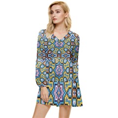 Kashi Tiered Long Sleeve Mini Dress