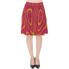 Pattern Pink Velvet High Waist Skirt