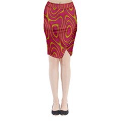 Pattern Pink Midi Wrap Pencil Skirt by nate14shop