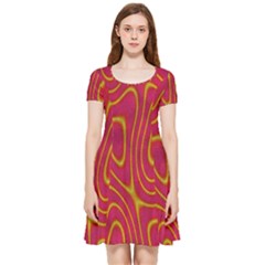 Pattern Pink Inside Out Cap Sleeve Dress