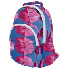 Pink Umbrella Rounded Multi Pocket Backpack by nate14shop