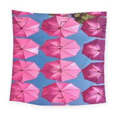 Pink Umbrella Square Tapestry (large)