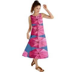 Pink Umbrella Summer Maxi Dress