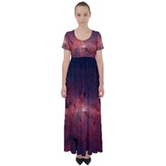 Milky-way-galaksi High Waist Short Sleeve Maxi Dress