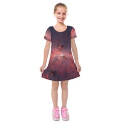 Milky-way-galaksi Kids  Short Sleeve Velvet Dress by nate14shop