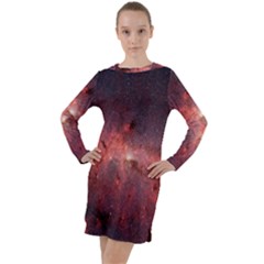 Milky-way-galaksi Long Sleeve Hoodie Dress by nate14shop