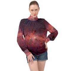 Milky-way-galaksi High Neck Long Sleeve Chiffon Top by nate14shop