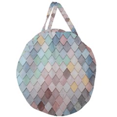 Tiles-shapes Giant Round Zipper Tote by nate14shop