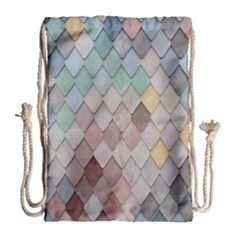 Tiles-shapes Drawstring Bag (large) by nate14shop