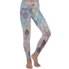 Tiles-shapes Kids  Lightweight Velour Classic Yoga Leggings