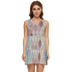 Tiles-shapes Tiered Sleeveless Mini Dress by nate14shop