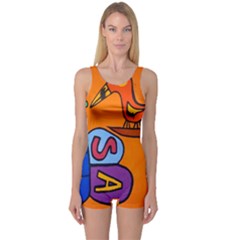 Graffiti 1 One Piece Boyleg Swimsuit by nate14shop