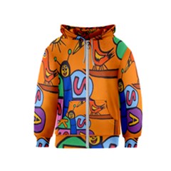 Graffiti 1 Kids  Zipper Hoodie by nate14shop