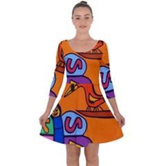 Graffiti 1 Quarter Sleeve Skater Dress by nate14shop