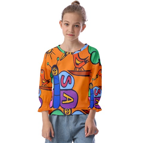 Graffiti 1 Kids  Cuff Sleeve Top by nate14shop