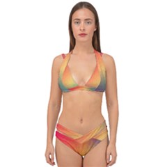 Colorful Rainbow Double Strap Halter Bikini Set by artworkshop