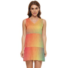 Colorful Rainbow Tiered Sleeveless Mini Dress